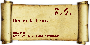Hornyik Ilona névjegykártya